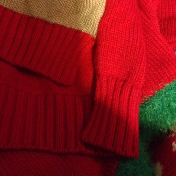 ❤️Santa on VACA Hooked Up Embroidery Leather Sequins UGLY CHRISTMAS SWEATER SZ L - Picture 12 of 12